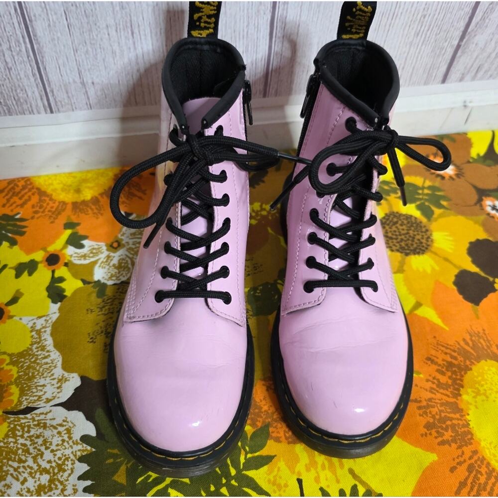 Dr. Martens 1460 J Pink Patent Leather Boots, Youth Size 3 (EU 34) - Picture 2 of 7